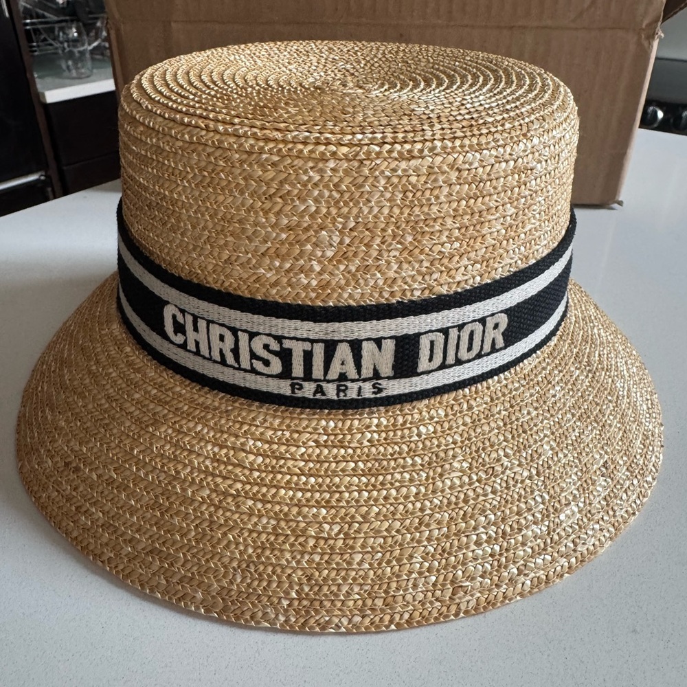 Christian Dior Straw Bucket Hat